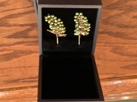 Earrings Green Grape Cluster